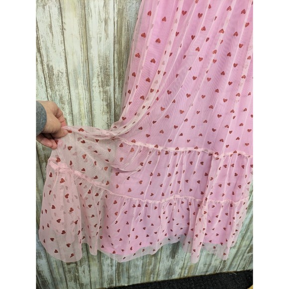 Betsey Johnson Classically Pink Glitter Heart Bustier Tulle Dress Size 6 NWT - Picture 4 of 13